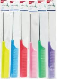 Eden Pastel Assort Metal Pin Tail Comb