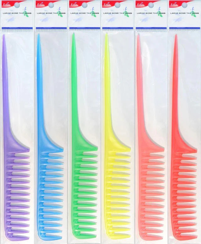 Eden Large Pastel Assort Bone Tail Comb